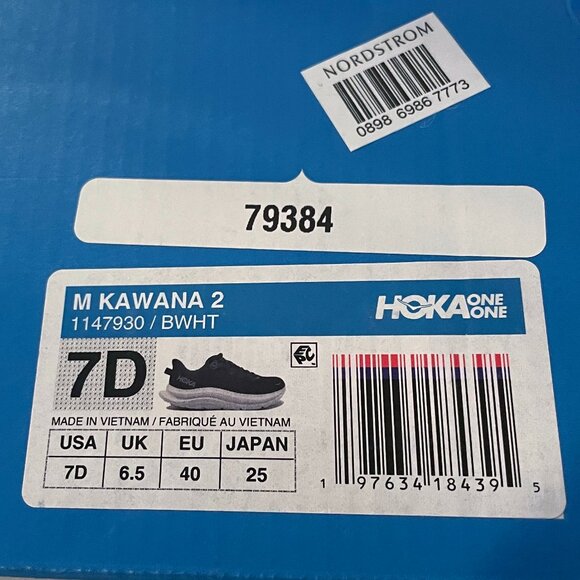 NEW IN BOX Hoka Mens Kawana 2 Running Shoes Sneakers 7 D Black Trainers - Picture 11 of 11